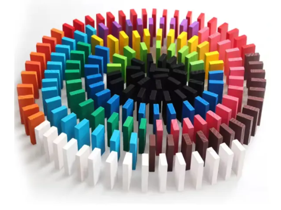 Wooden Dominos 100 Blocks And 50 Blocks Multicolor Set