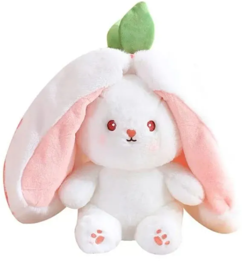 Zipper Reversible Strawberry Bunny Soft Toy