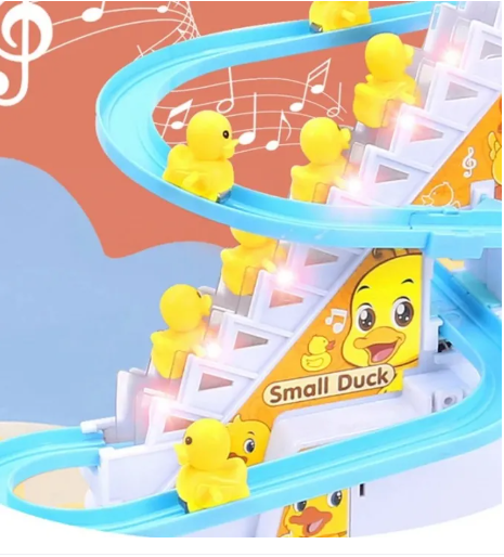 Cute Ducks Electric Track Roller Coaster Slide With Lights And Music