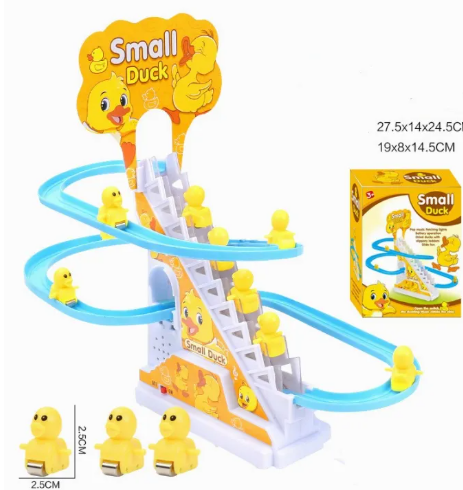 Cute Ducks Electric Track Roller Coaster Slide With Lights And Music