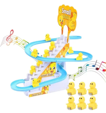 Cute Ducks Electric Track Roller Coaster Slide With Lights And Music