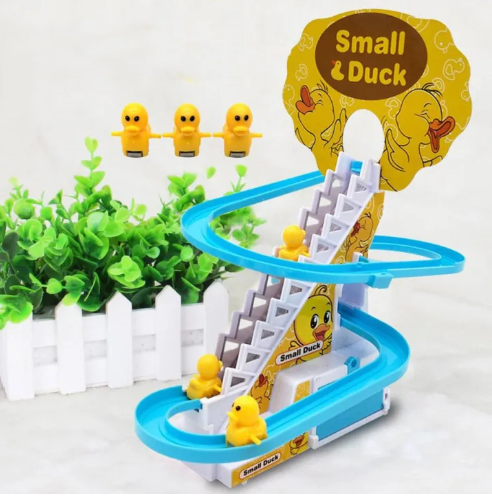 Cute Ducks Electric Track Roller Coaster Slide With Lights And Music