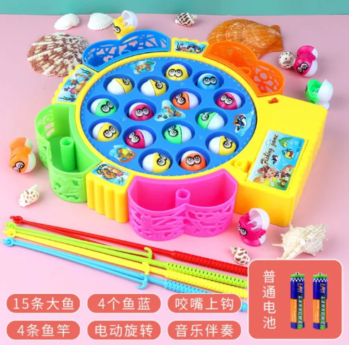 Catch fishes fishing game set for kids with video tutorial - multiple sizes